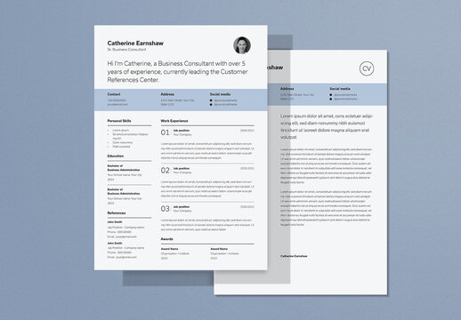 Modern Simple Resume and Cover Letter Layout