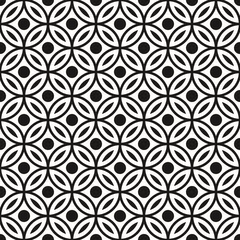 Foto op Canvas Vector Geometric Abstract Seamless Monochrome Pattern Texture Repeating Background © Odd