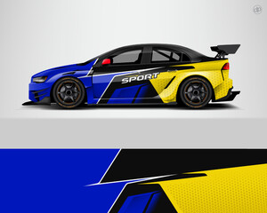Fototapeta na wymiar Sport car racing wrap design. vector design. - Vector dekal 