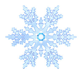 Snowflake isolated on white background. 3D illustration