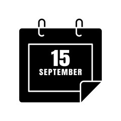 Calendar icon with text 5 september. icon related to International day of charity. Glyph icon style, solid. Simple design editable