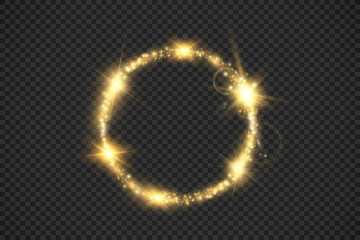 Gorgeous golden bright ring for a wonderful illustration.	