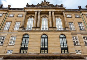 Fototapeta na wymiar Exterior of Amalienborg palace in Copenhagen, Denmark, Europe