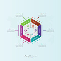 Modern business infographic element with six option