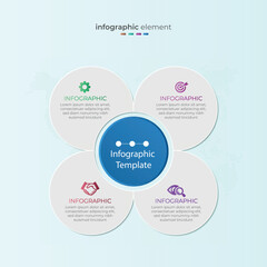 Circular business infographic idea with four option
