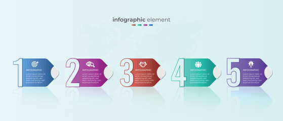 	
Modern business infographic idea with 5 step