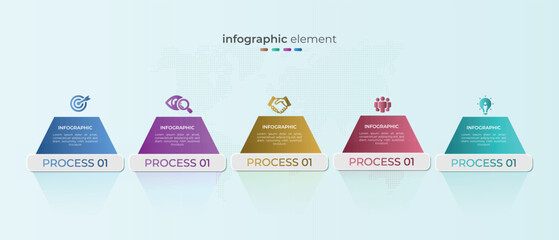 Modern business infographic idea with 5 step
