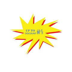 Discounts up to a percentage of Sales.  Discount price sign.  Special offer symbol.  Cheap discount vector illustration.  Nice design for shop banner, promotion and sale