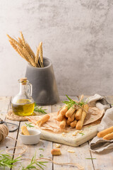 Traditional italian breadsticks grissini