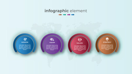Gradient business timeline infographic idea with four option