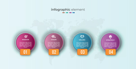 Gradient business timeline infographic idea with four option