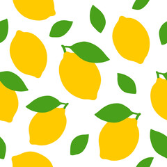 Lemon Pattern - Fruits Vector Background