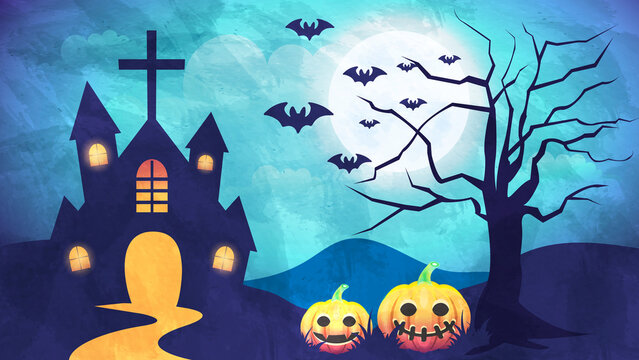 
Ghost Halloween Party background design for October 31
