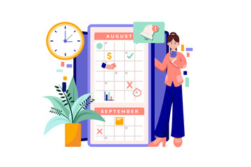 Appointment Scheduling Illustration concept on white background