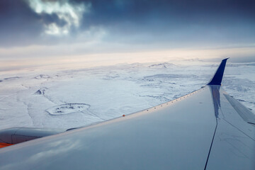 Aeroplane turning into land at Reyjavik, Iceland