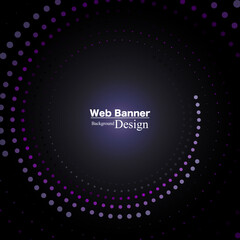 Social Media Banner Template with Dot Circle Background