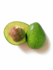 half avocado isolated on white background