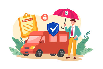 Insurance Services Illustration concept on white background