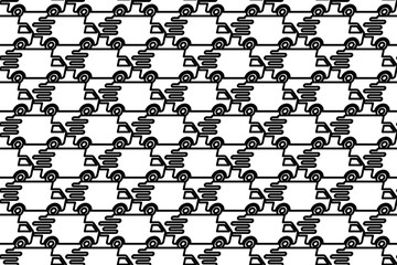 Seamless pattern completely filled with outlines of delivery symbols. Elements are evenly spaced. Vector illustration on white background