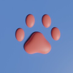 Cats paw. Stylized 3d illustration. 
