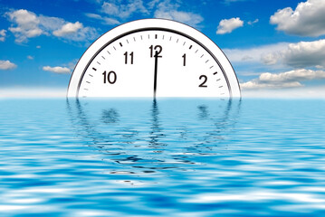 Clock rising from the water