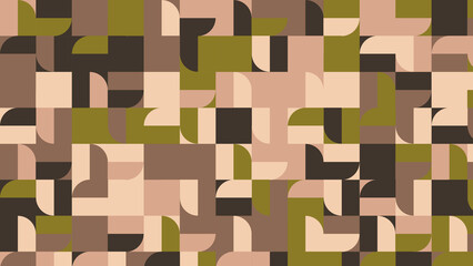 green, olive, brown and beige geometric pattern, seamless wallpaper for fabric, tile and tablecloth