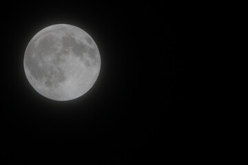 Full Moon - black and white image