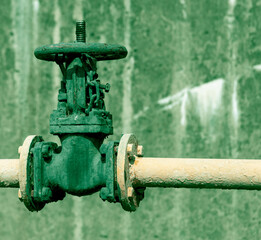 stopcock on the pipe. retro style