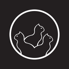 Obraz premium Three cats circle animal logo 