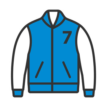 blue varsity jacket with white sleeves clip art preview