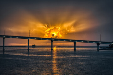 Fototapeta na wymiar Sunset bridge