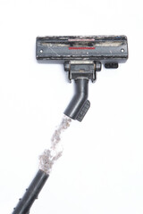 Dirt dust hair clogged in the vacuum cleaner tube