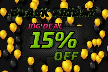 15 fifteen Percent off sale discount shopping banner. design