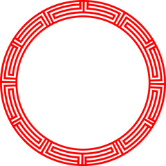 Obraz premium Red chinese circle frame