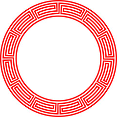 Chinese red circle frame  vector design.