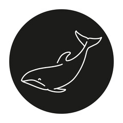 Dolphin color line illustration. Marine mammals.