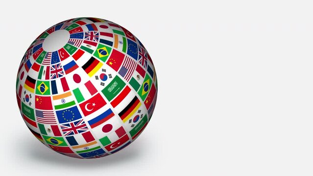 globe sphere earth flag animation international 