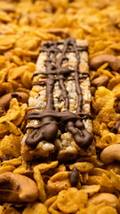 cereal bar with corn flakes and chocolate