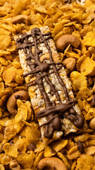 cereal bar with corn flakes and chocolate