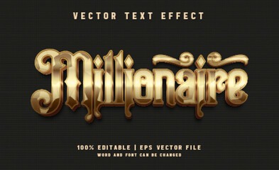 Golden millionaire luxury text effect style