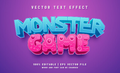 Monster game editable text effect template