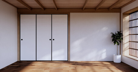 Japan style Big living area in luxury room or hotel japanese style decoration.3D rendering