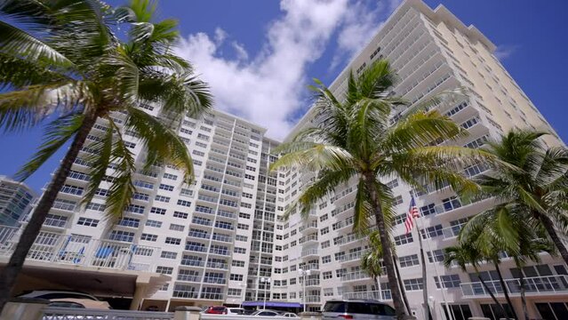 Sea Monarch Condominium Pompano Beach. 4k motion video
