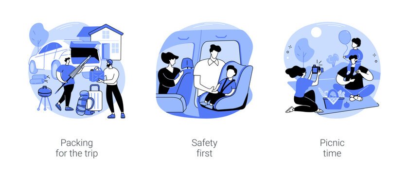 Roadtripping isolated cartoon vector illustrations se