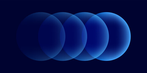 四つ並んだ透明の円、グラデーション