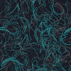 abstract background doodle tangled lines vector seamless pattern
