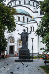 Belgrade, Serbia - August 23, 2022: View of the Saint Sava temple in Belgrade. View of the temple of Saint Sava in the municipality of Vracarm, Belgrade.