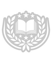 Obraz premium Wappen Buch Sterne Lorbeerkranz 