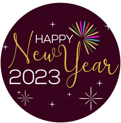 Happy new year greeting card design with festive fireworks explosionson dark background. holyday vector illustrations