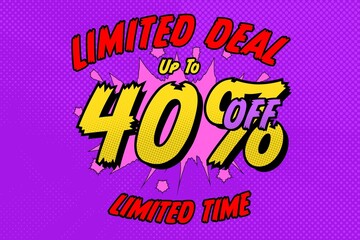 40 forty Percent off sale discount shopping banner. poster black